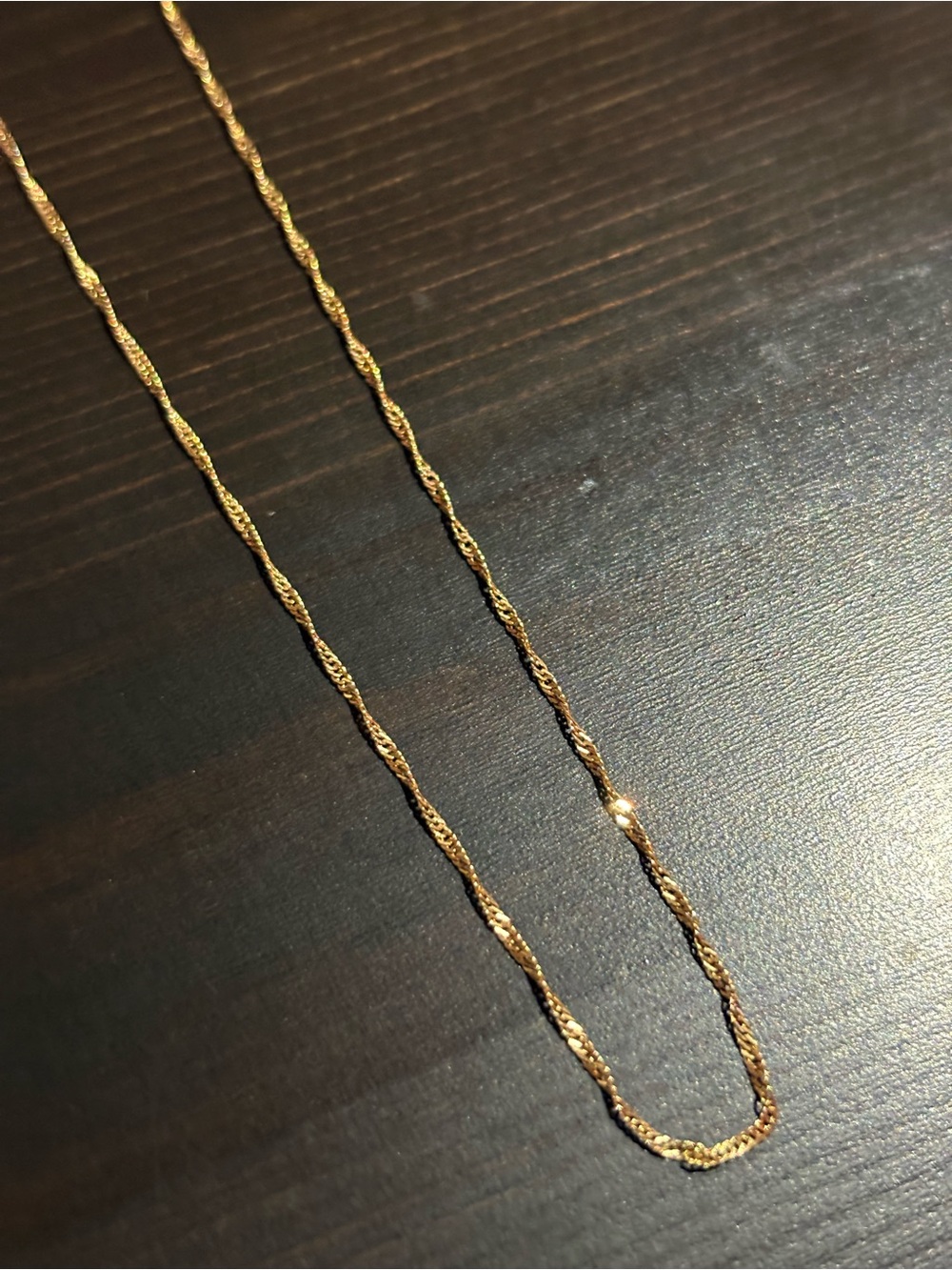 10K Gold Twisted Rope Chain Necklace 18”